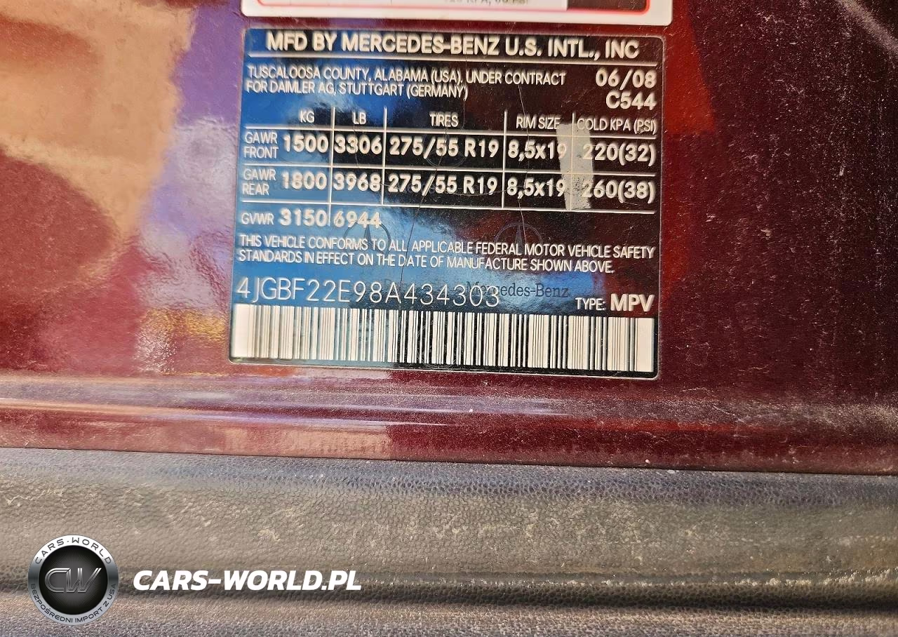 2008 Mercedes-Benz Gl-Class VIN:4JGBF22E98A434303 - 12
