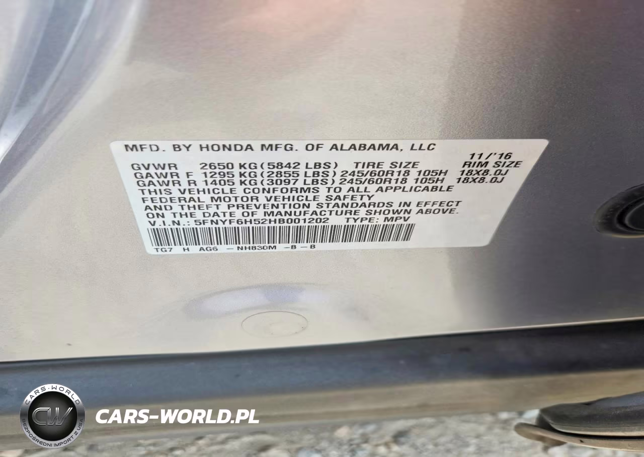 2017 Honda Pilot Exl VIN:5FNYF6H52HB001202 - 13