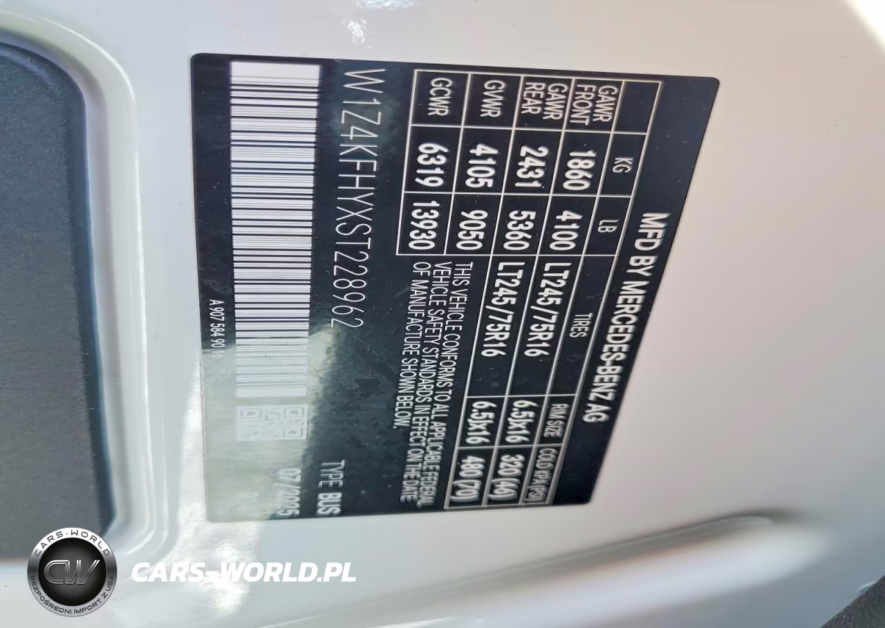 2025 Mercedes-Benz Sprinter 2500 VIN:W1Z4KFHYXST228962 - 14