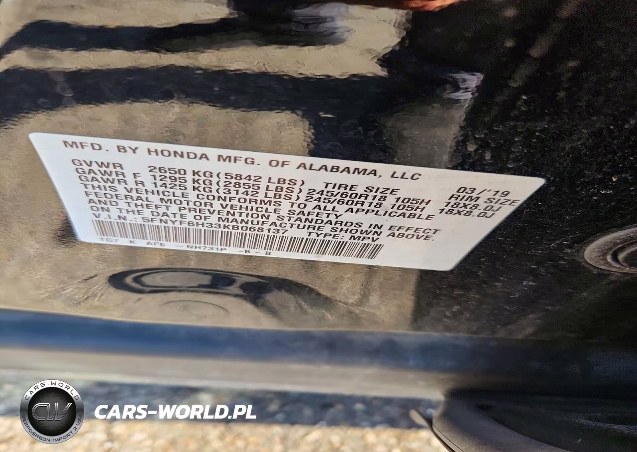 2019 Honda Pilot Ex VIN:5FNYF6H33KB068137 - 13