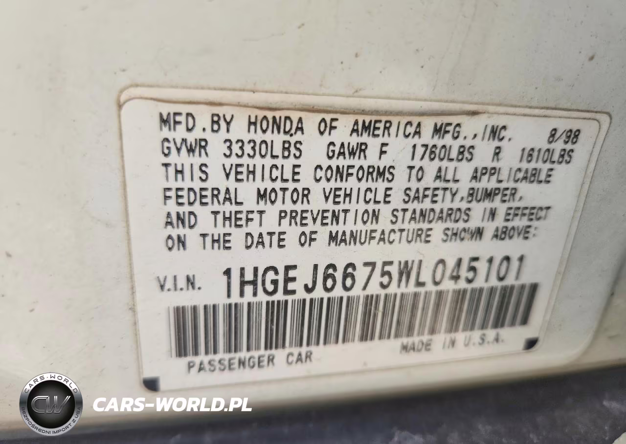 1998 Honda Civic Lx VIN:1HGEJ6675WL045101 - 12