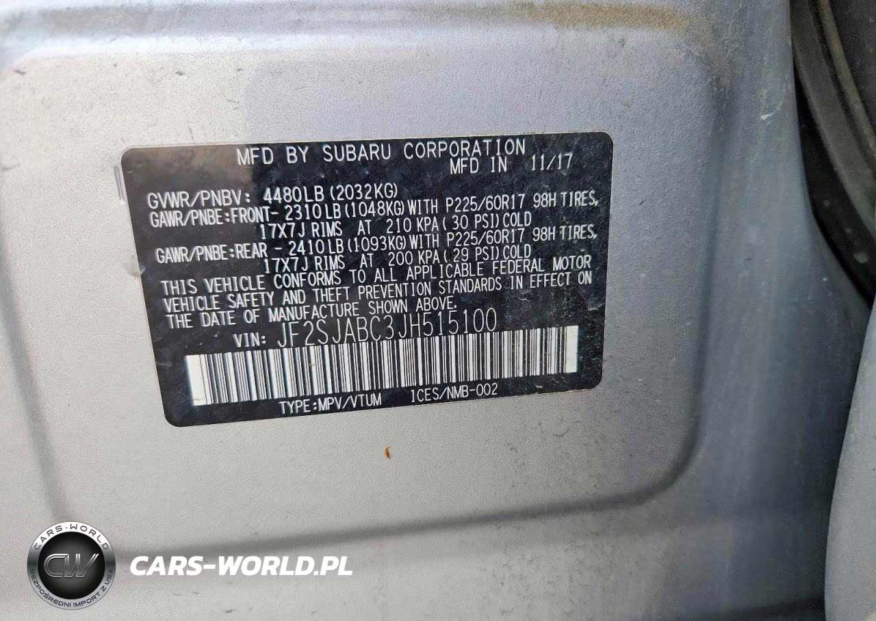 2018 Subaru Forester 2.5I VIN:JF2SJABC3JH515100 - 12