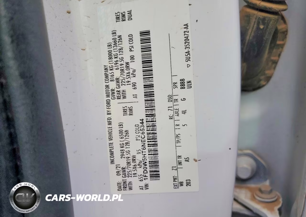 2022 Ford F550 Super Duty VIN:1FD0W5HT6NEC65344 - 13