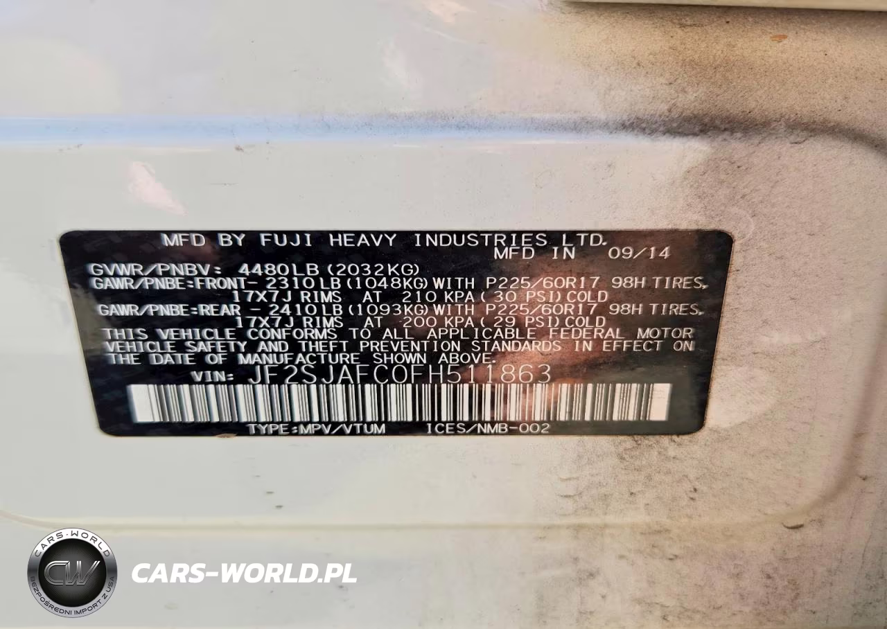 2015 Subaru Forester 2.5I Premium VIN:JF2SJAFC0FH511863 - 13
