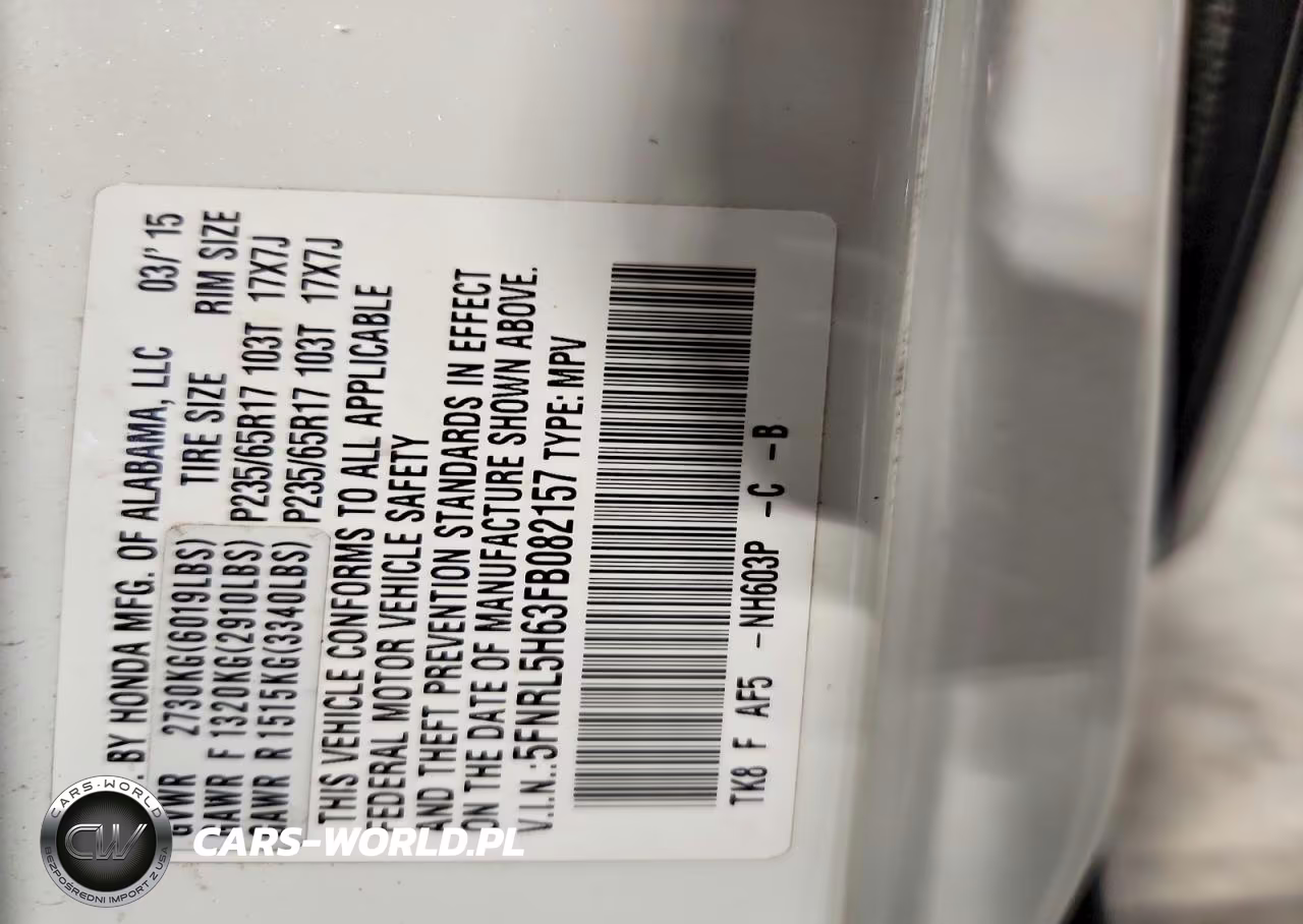 2015 Honda Odyssey Exl VIN:5FNRL5H63FB082157 - 13