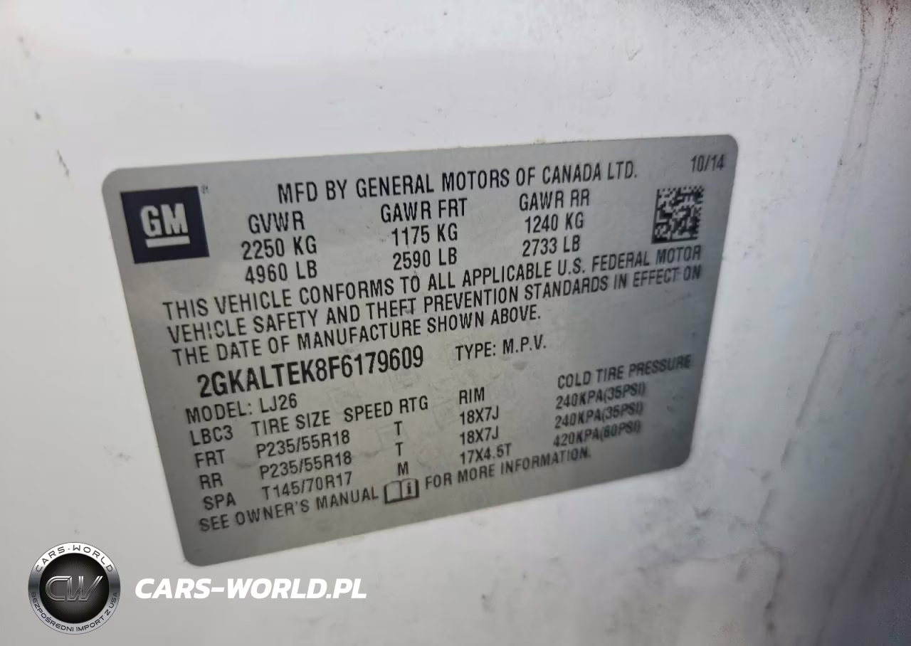 2015 GMC Terrain Slt VIN:2GKALTEK8F6179609 - 12
