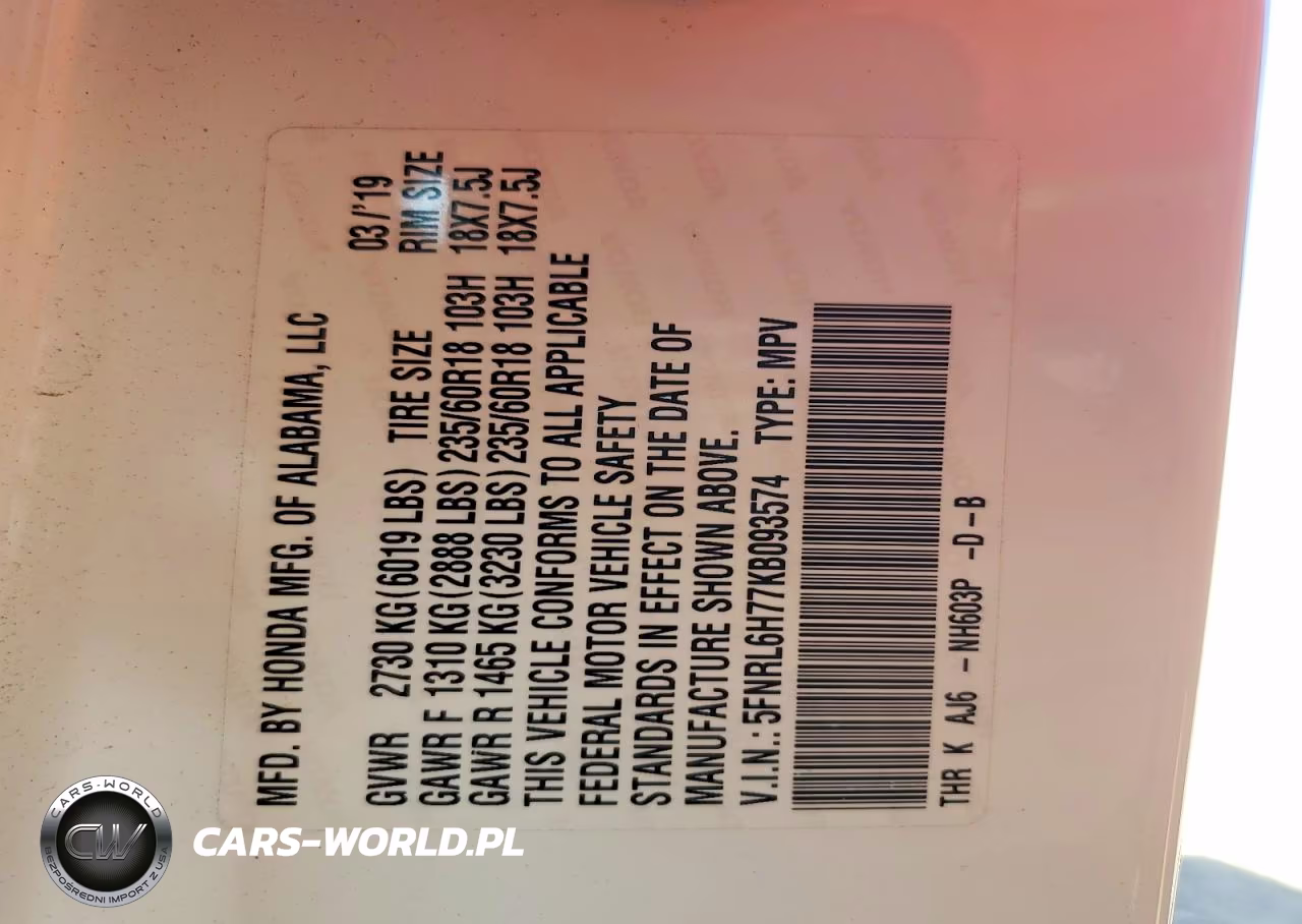 2019 Honda Odyssey Exl VIN:5FNRL6H77KB093574 - 14