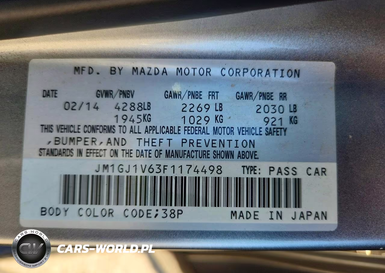 2015 Mazda 6 Touring VIN:JM1GJ1V63F1174498 - 12