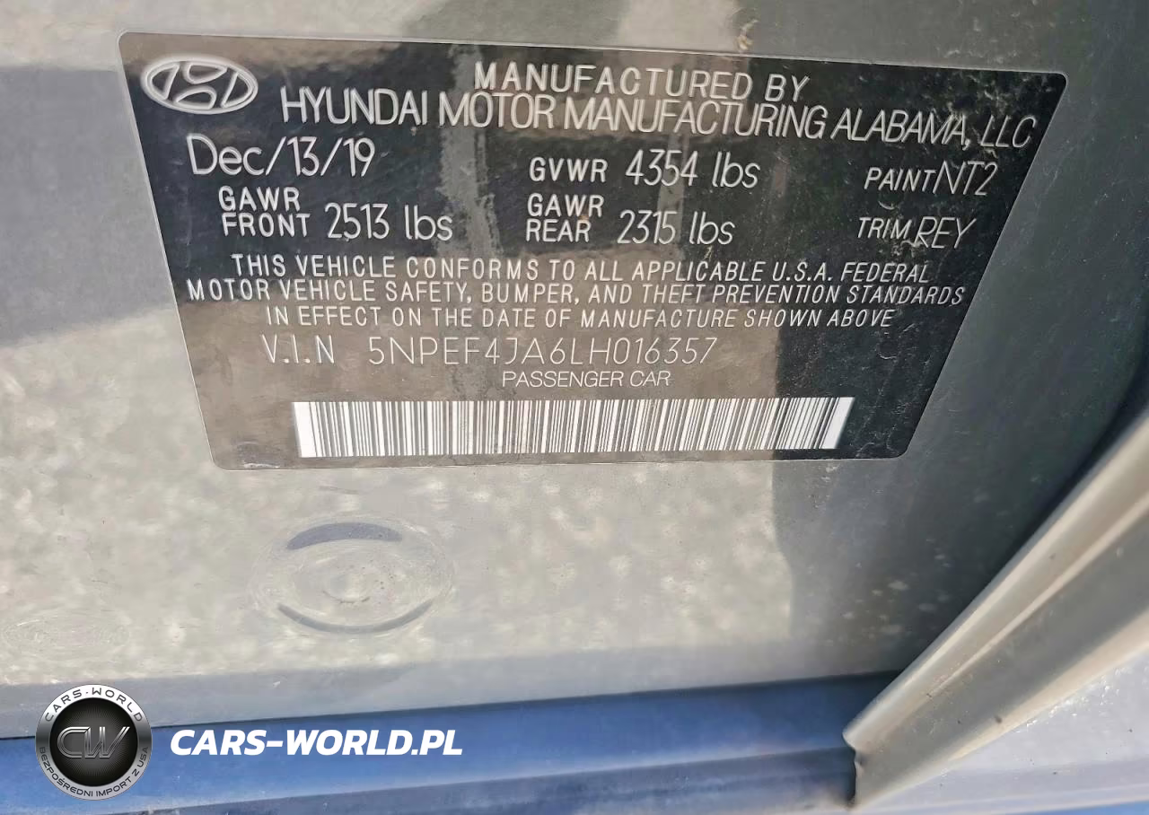 2020 Hyundai Sonata Sel VIN:5NPEF4JA6LH016357 - 12