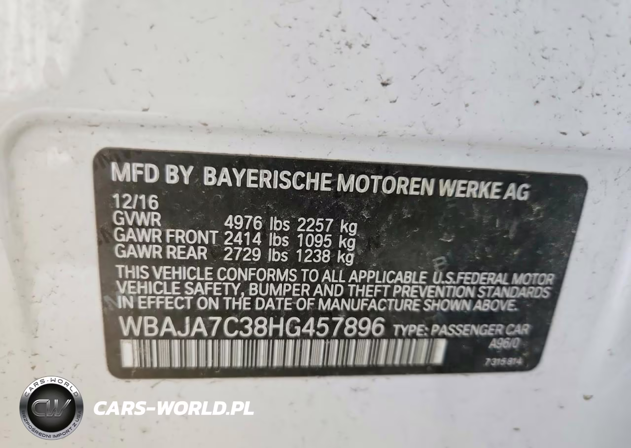 2017 BMW 530 Xi VIN:WBAJA7C38HG457896 - 12