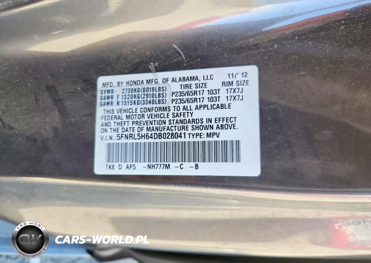 2013 Honda Odyssey Exl VIN:5FNRL5H64DB028041 - 13