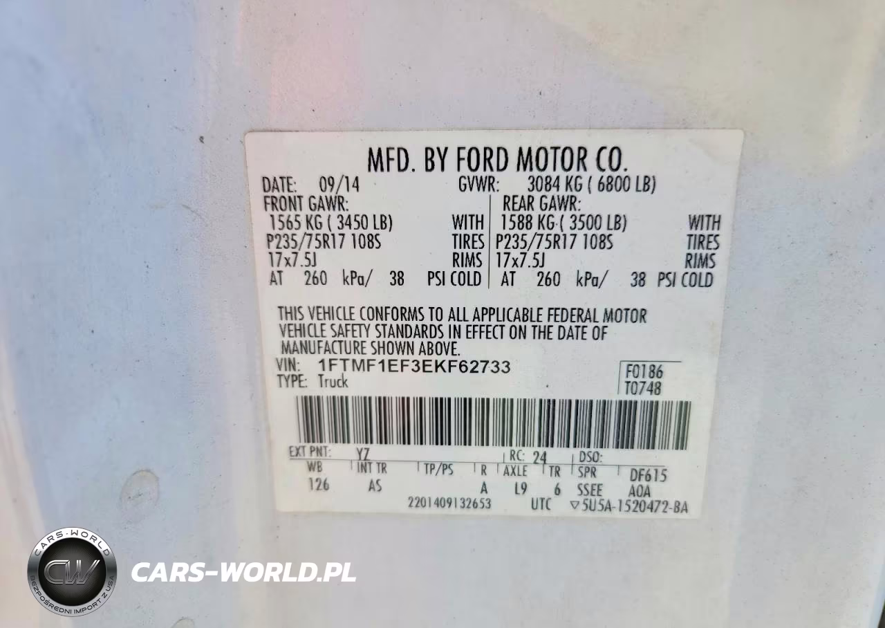 2014 Ford F150 VIN:1FTMF1EF3EKF62733 - 12