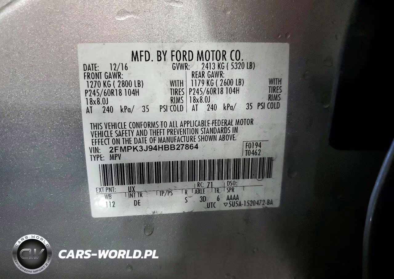 2017 Ford Edge Sel VIN:2FMPK3J94HBB27864 - 12