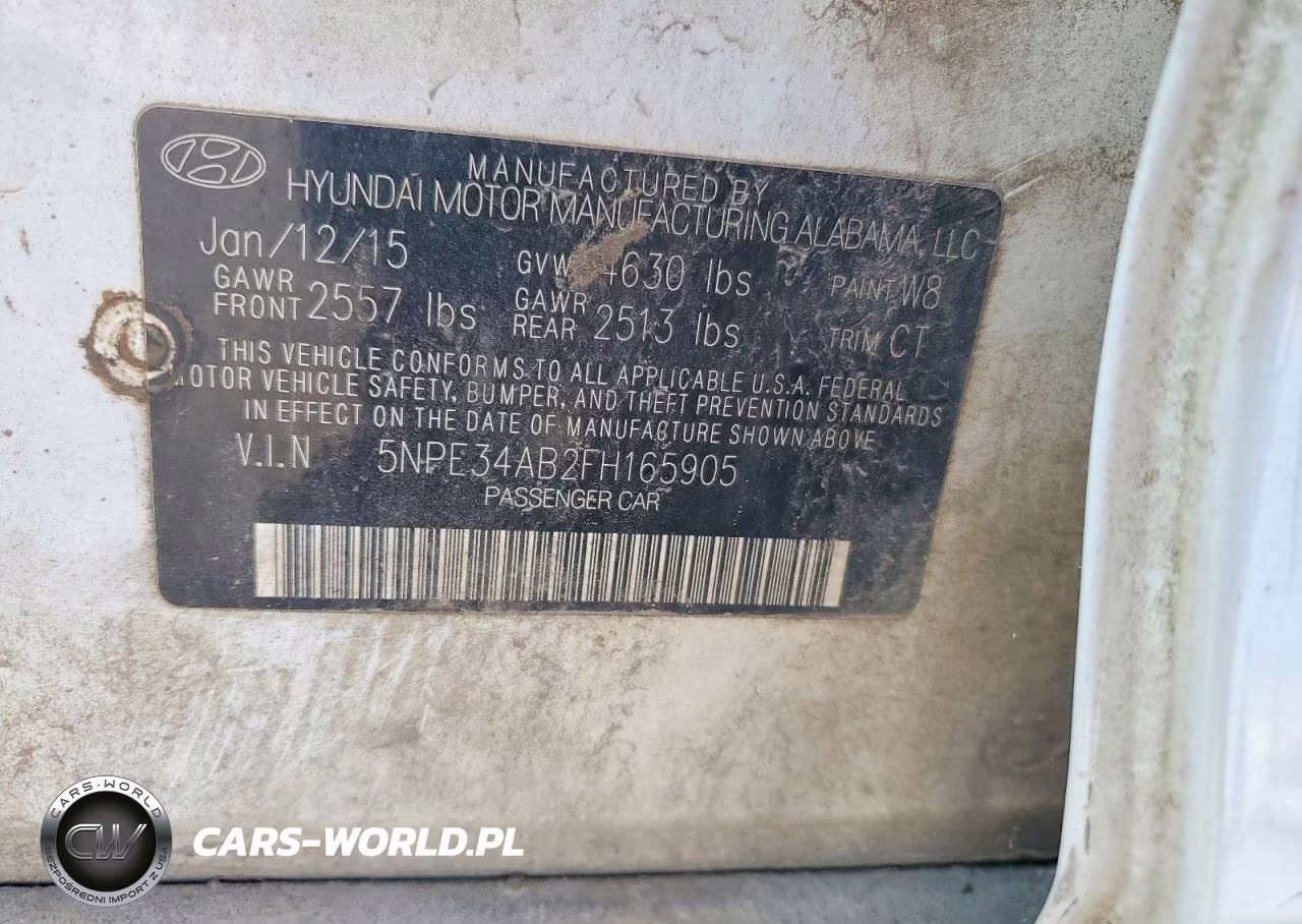 2015 Hyundai Sonata Limited 2.0T VIN:5NPE34AB2FH165905 - 12