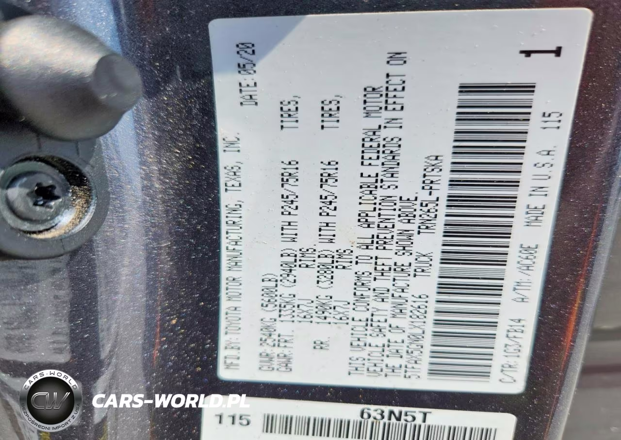2020 Toyota Tacoma Sr VIN:5TFAX5GN0LX182616 - 12