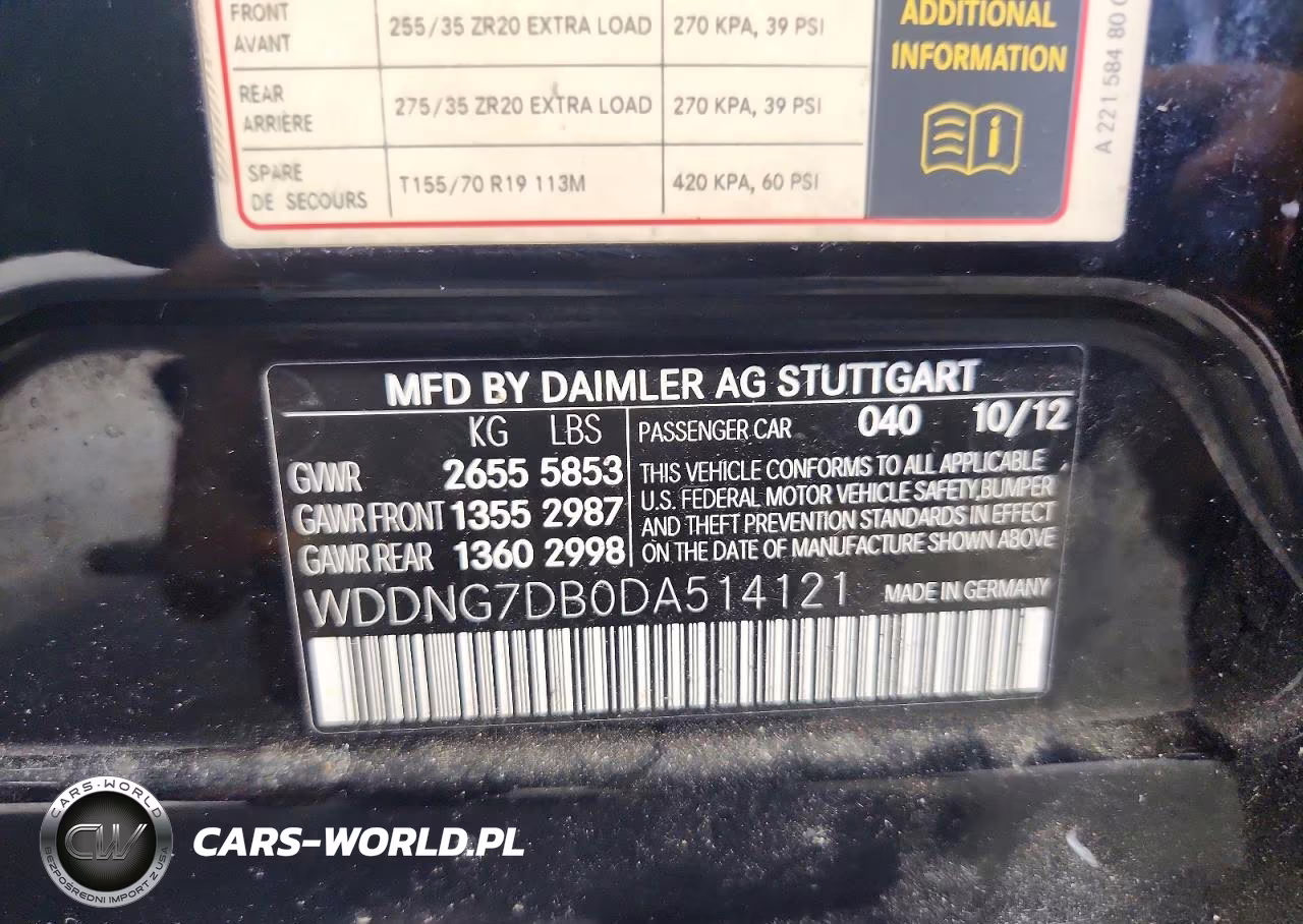 2013 Mercedes-Benz S 550 VIN:WDDNG7DB0DA514121 - 13