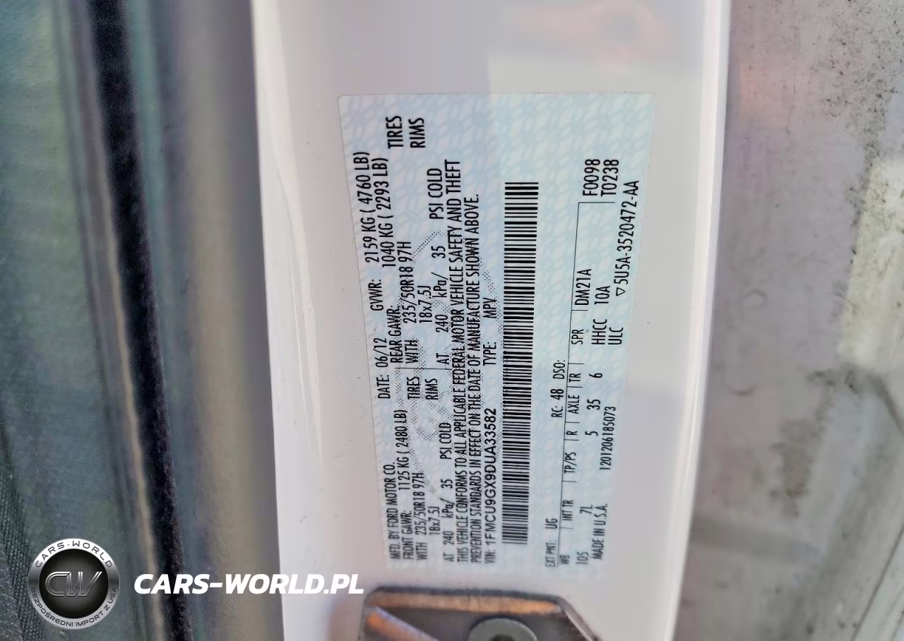 2013 Ford Escape Se VIN:1FMCU9GX9DUA33582 - 12