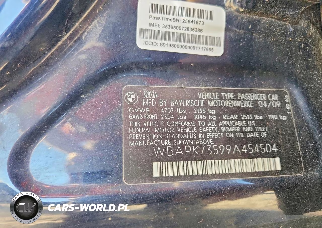 2009 BMW 328 Xi VIN:WBAPK73599A454504 - 12