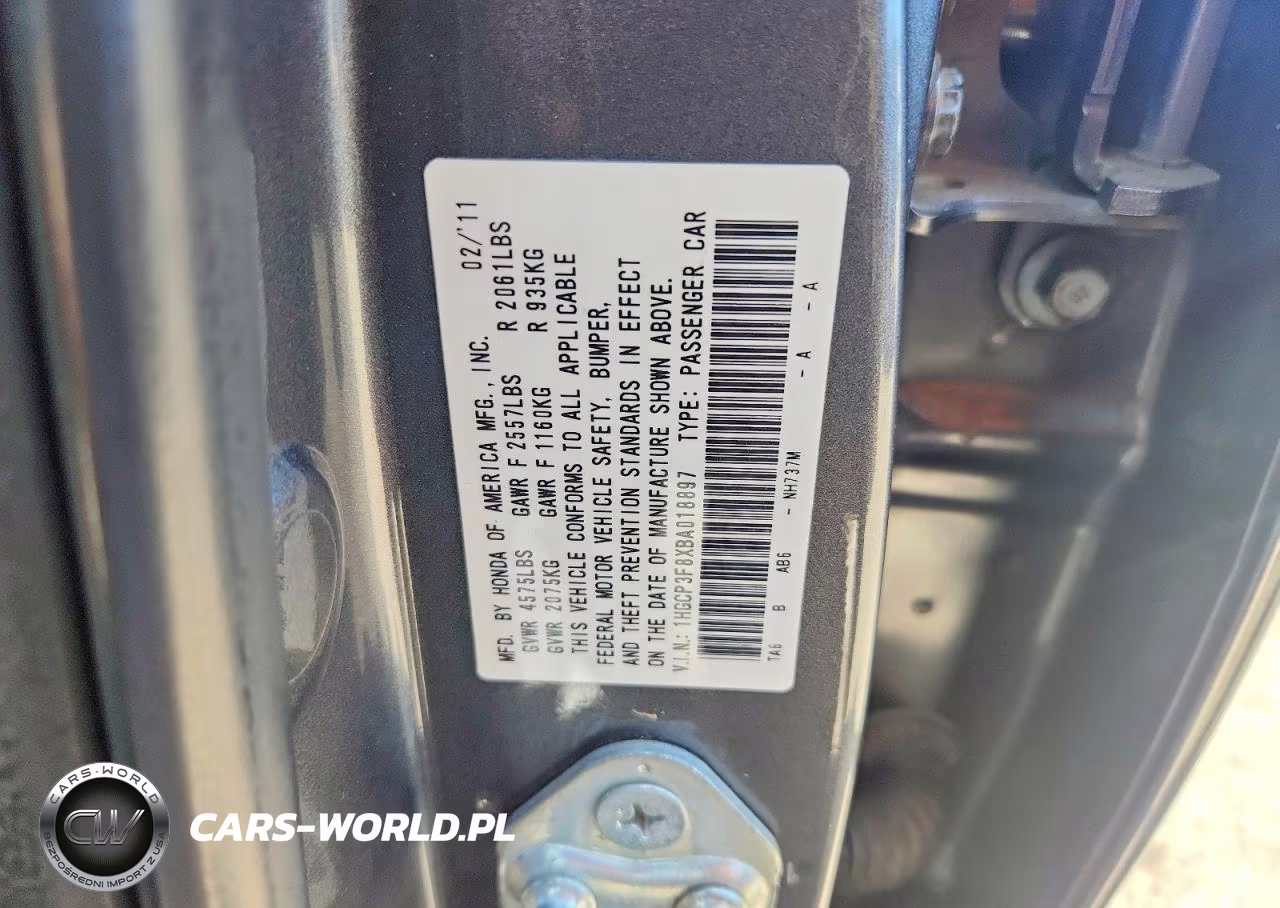 2011 Honda Accord Exl VIN:1HGCP3F8XBA018897 - 12
