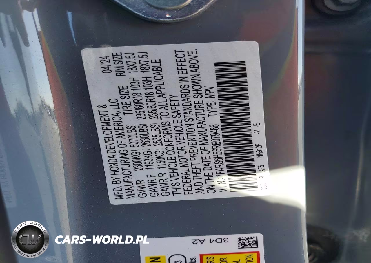 2024 Honda Cr-V Sport VIN:7FARS6H56RE079486 - 12