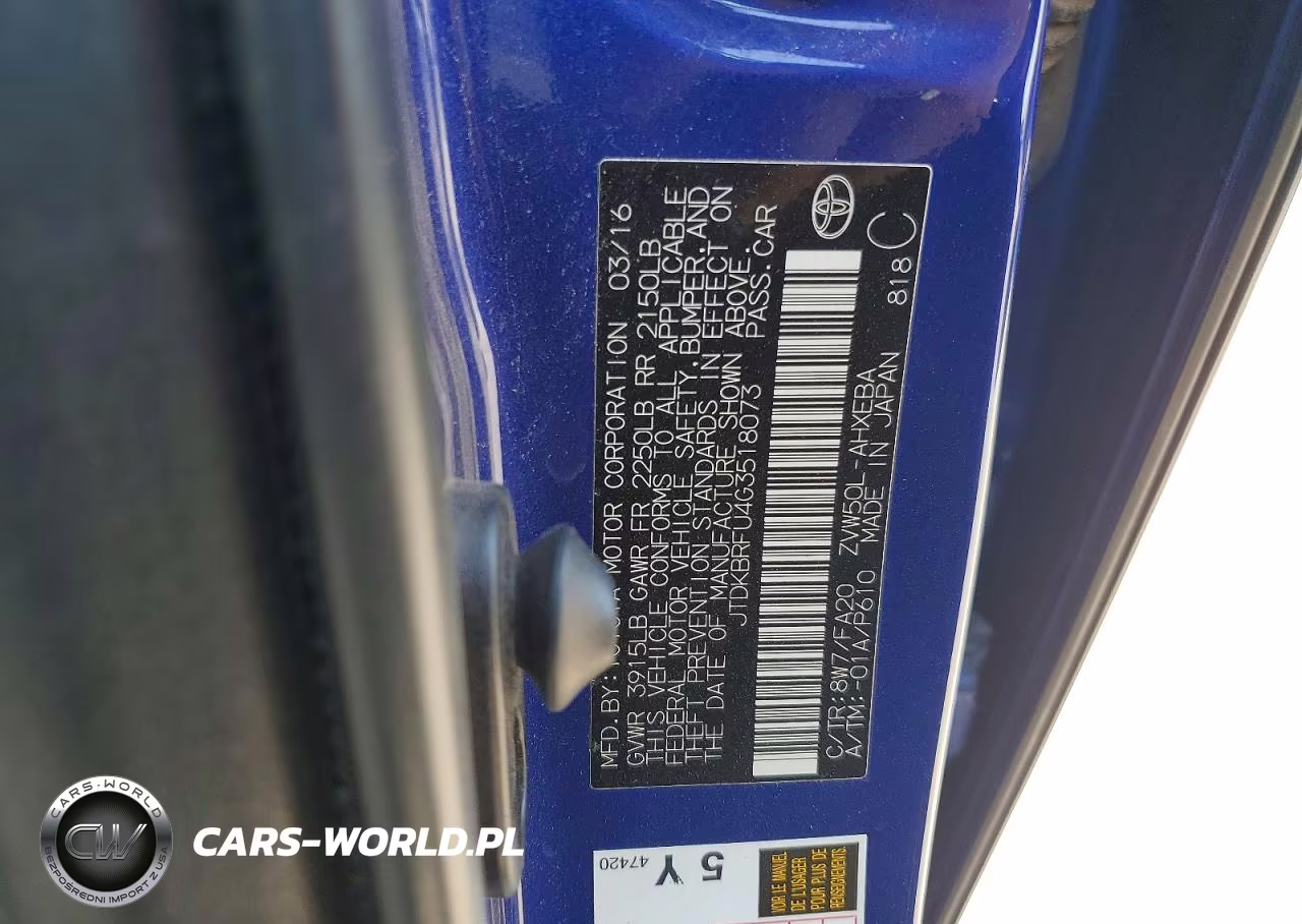 2016 Toyota Prius Two VIN:JTDKBRFU4G3518073 - 13