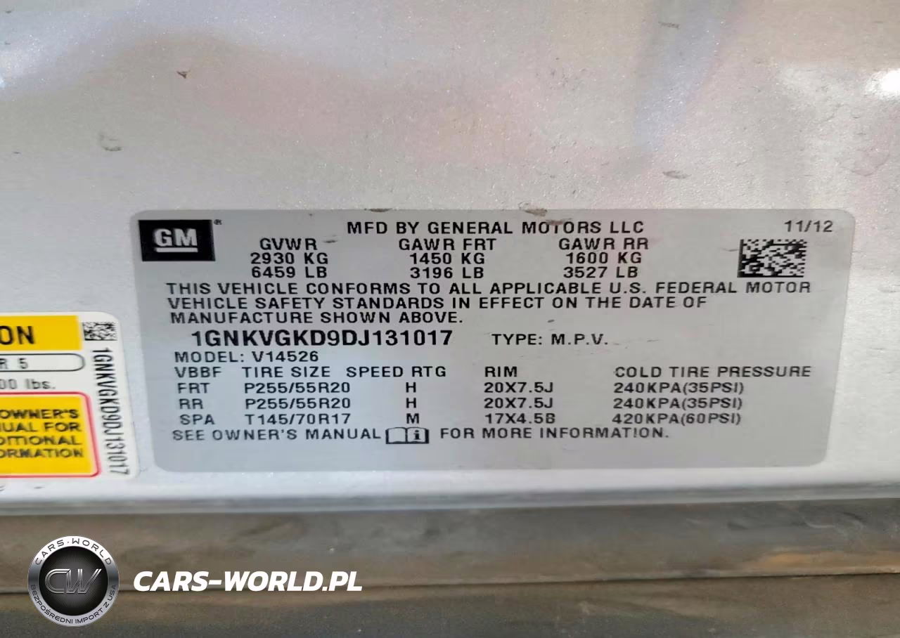 2013 Chevrolet Traverse Lt VIN:1GNKVGKD9DJ131017 - 13
