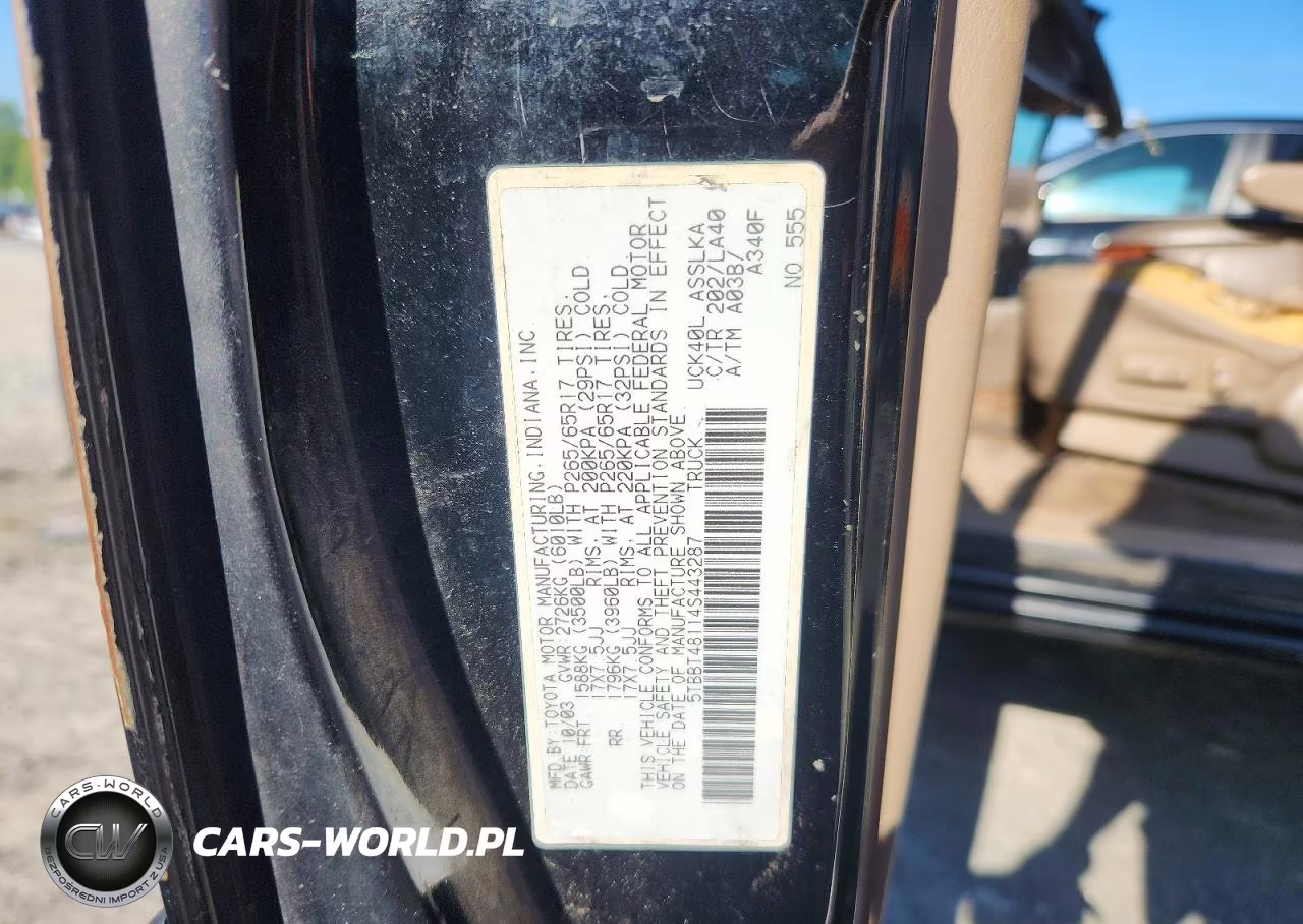 2004 Toyota Tundra Limited VIN:5TBBT48114S443287 - 12