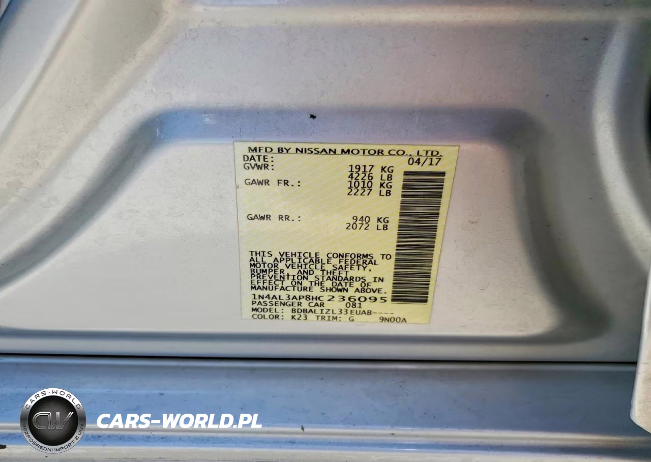 2017 Nissan Altima 2.5 Sv VIN:1N4AL3AP8HC236095 - 13