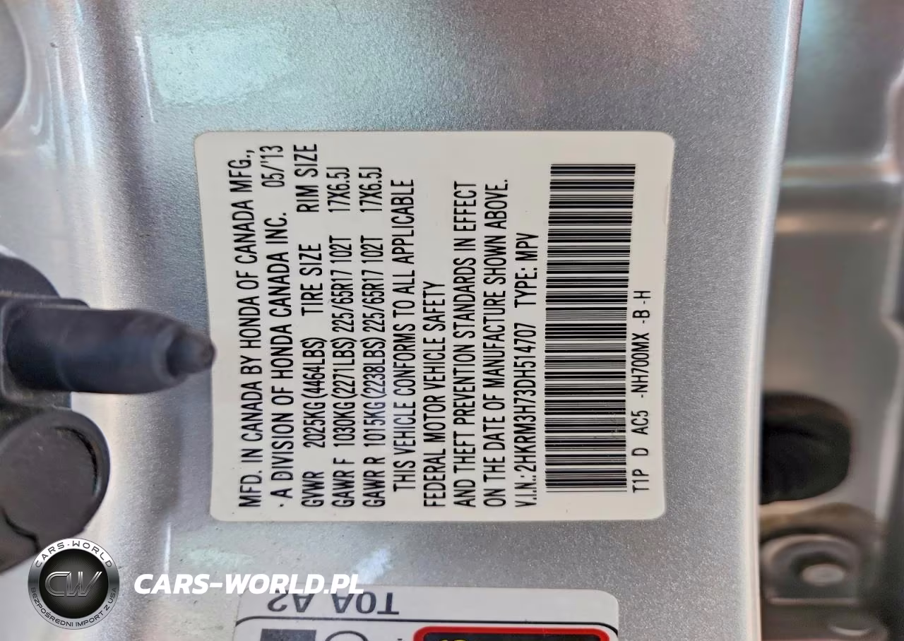 2013 Honda Cr-V Exl VIN:2HKRM3H73DH514707 - 13