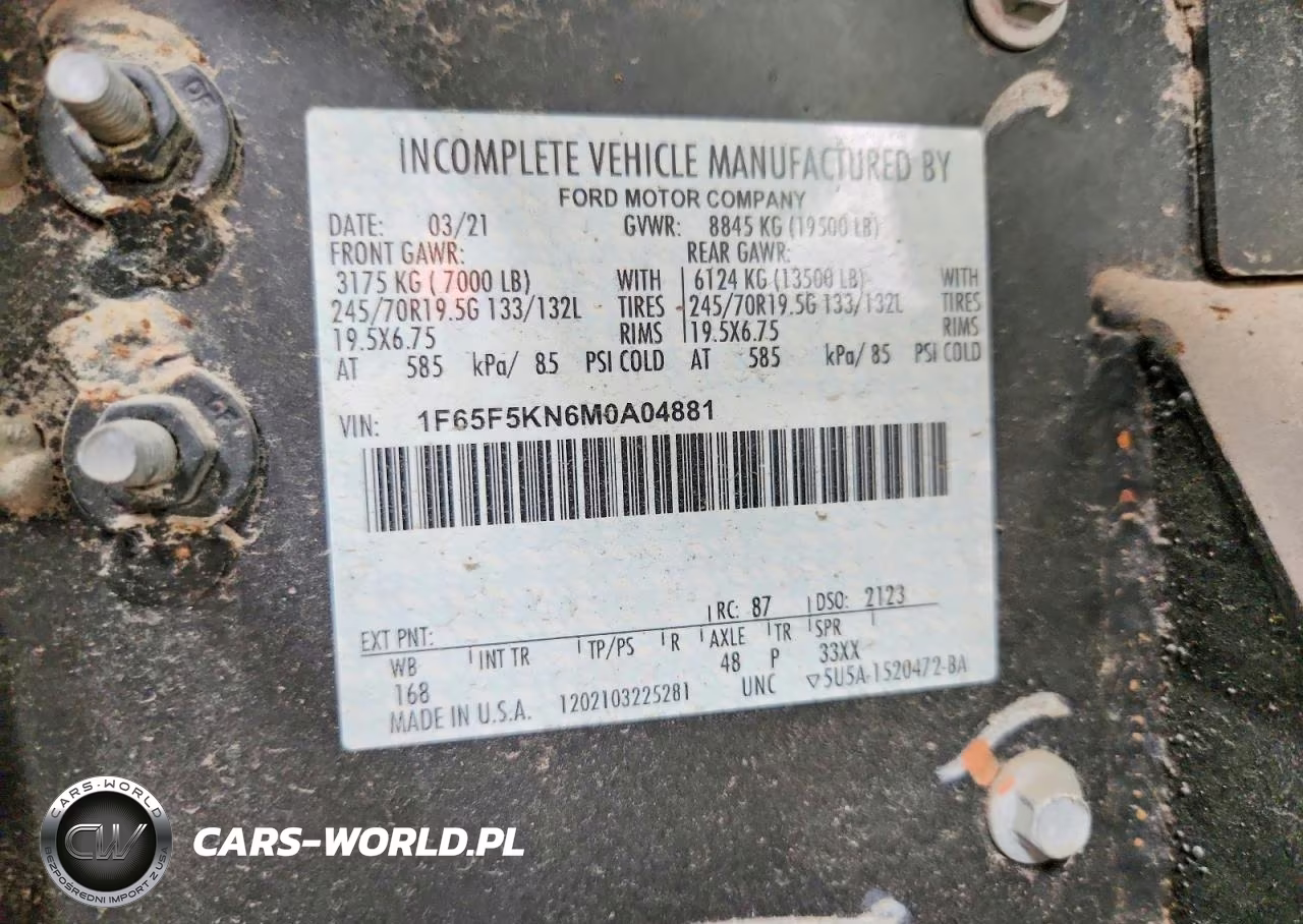 2021 Ford F59 Delivery Truck VIN:1F65F5KN6M0A04881 - 12