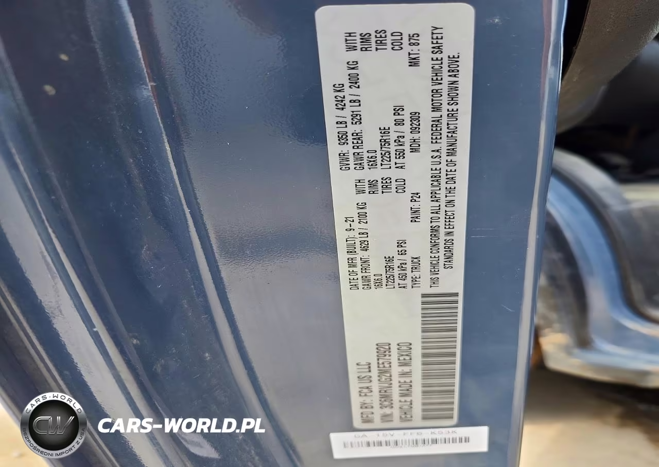 2021 Ram Promaster 3500 Delivery Van VIN:3C6MRVJG2ME579920 - 13