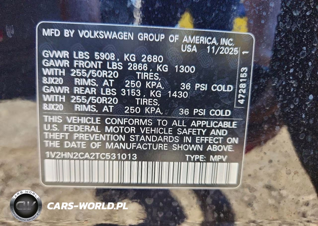 2026 Volkswagen Atlas Se VIN:1V2HN2CA2TC531013 - 14