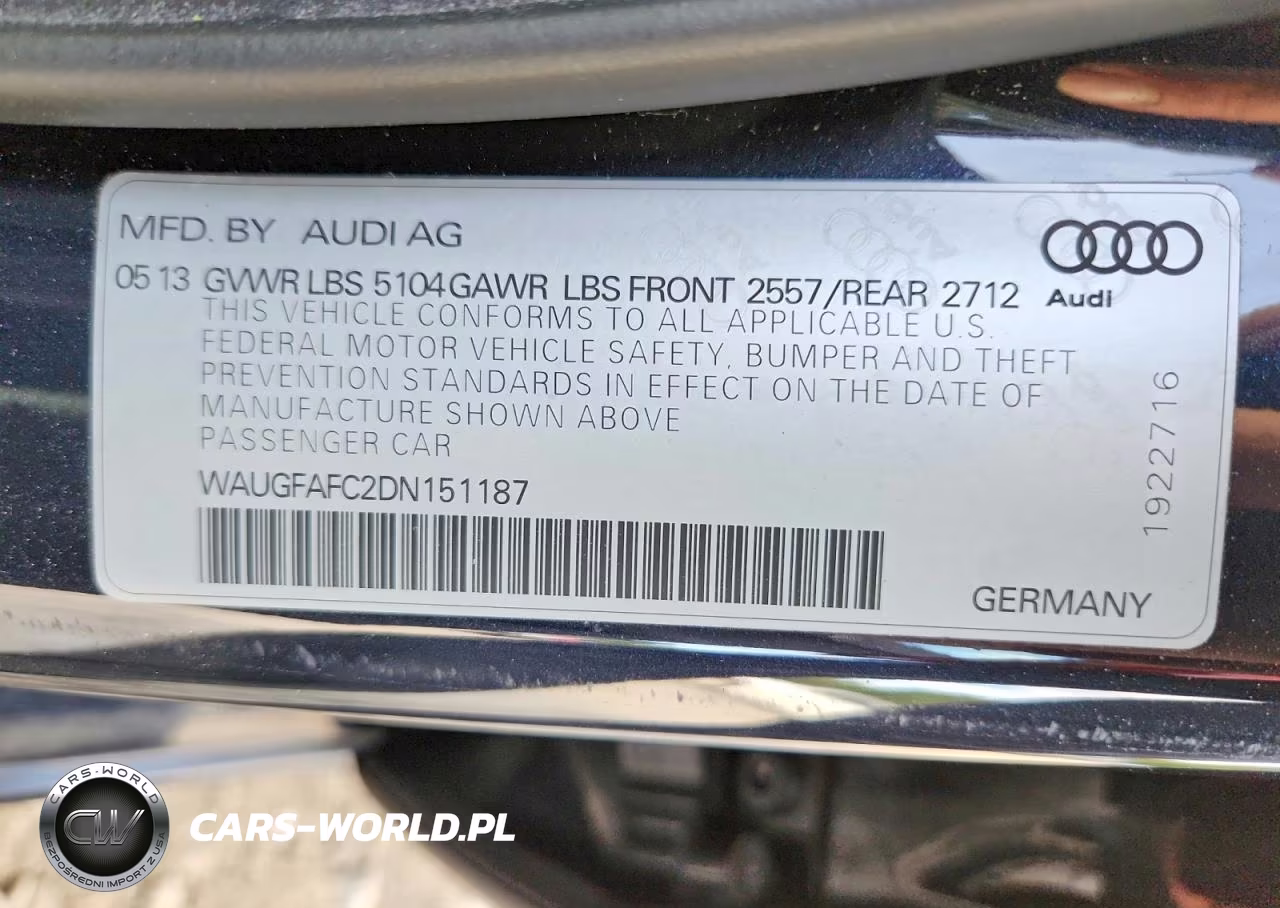 2013 Audi A6 Premium Plus VIN:WAUGFAFC2DN151187 - 12