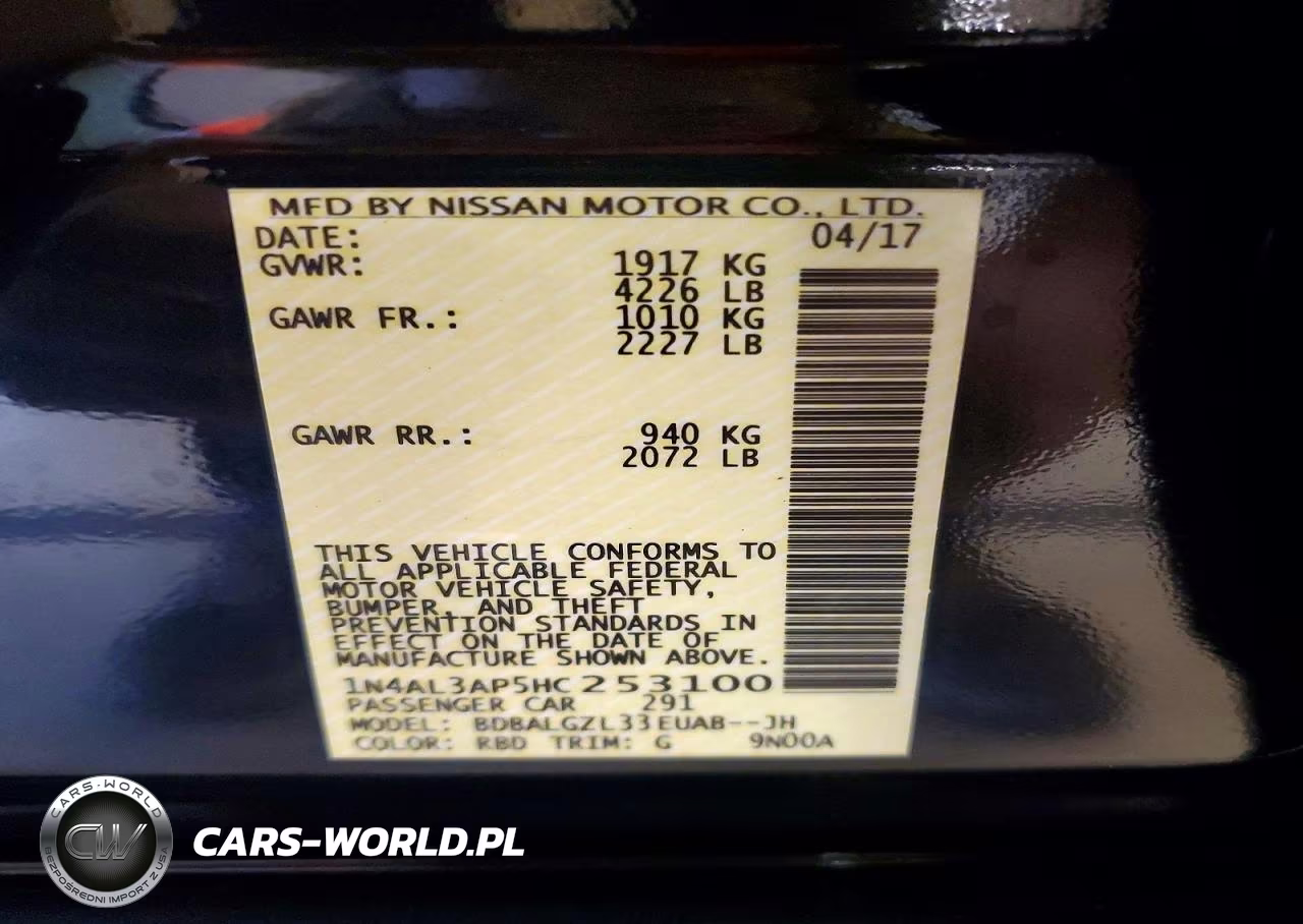 2017 Nissan Altima 2.5 S VIN:1N4AL3AP5HC253100 - 12