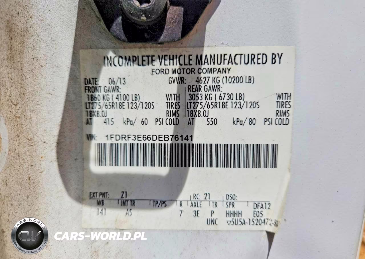 2013 Ford F350 Super Duty VIN:1FDRF3E66DEB76141 - 12