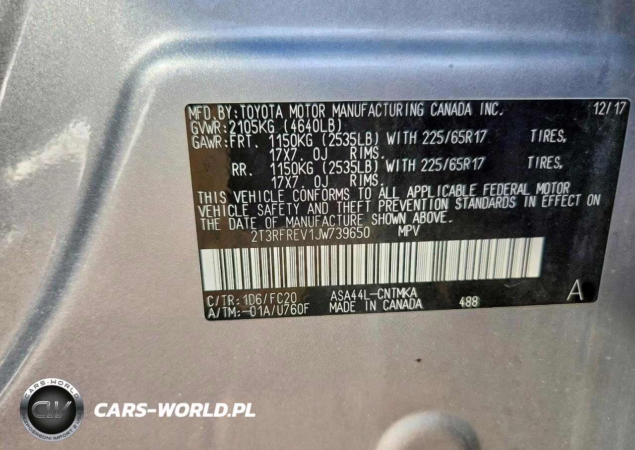 2018 Toyota Rav4 Xle VIN:2T3RFREV1JW739650 - 13