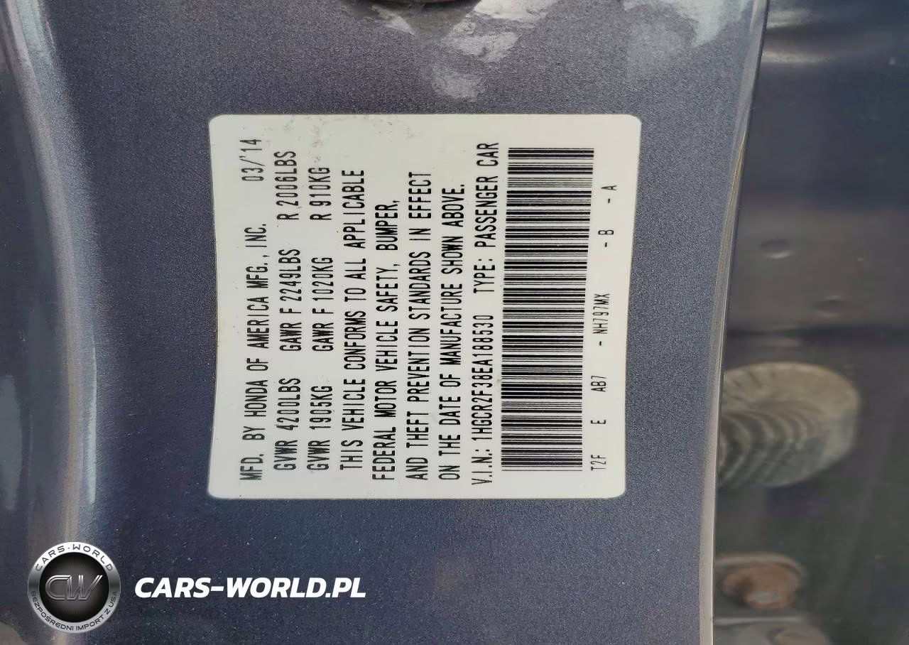 2014 Honda Accord Lx VIN:1HGCR2F38EA188530 - 12