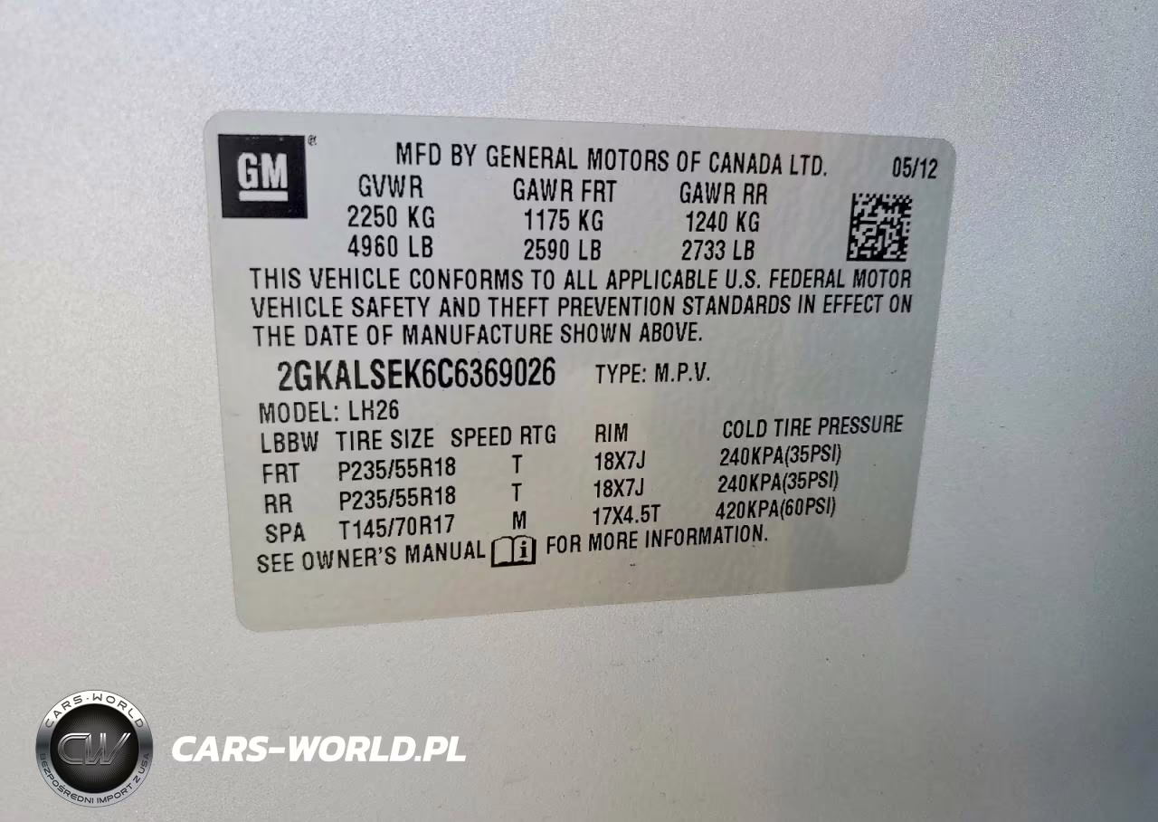2012 GMC Terrain Sle VIN:2GKALSEK6C6369026 - 13