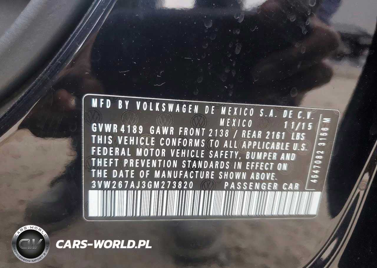 2016 Volkswagen Jetta S VIN:3VW267AJ3GM273820 - 12