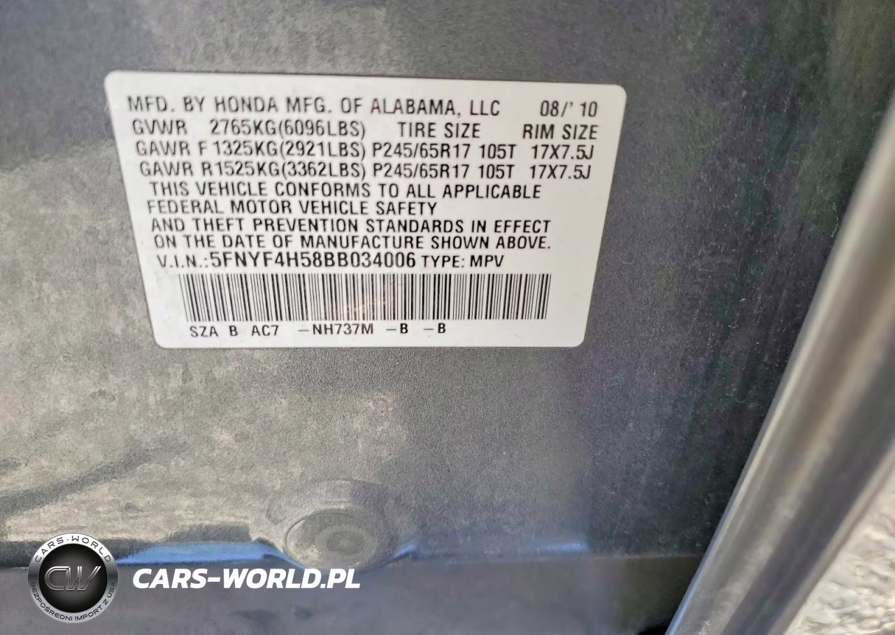 2011 Honda Pilot Exl VIN:5FNYF4H58BB034006 - 13