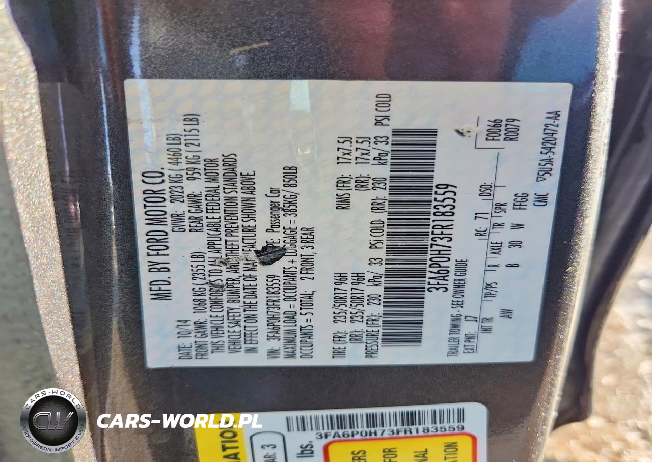 2015 Ford Fusion Se VIN:3FA6P0H73FR183559 - 12