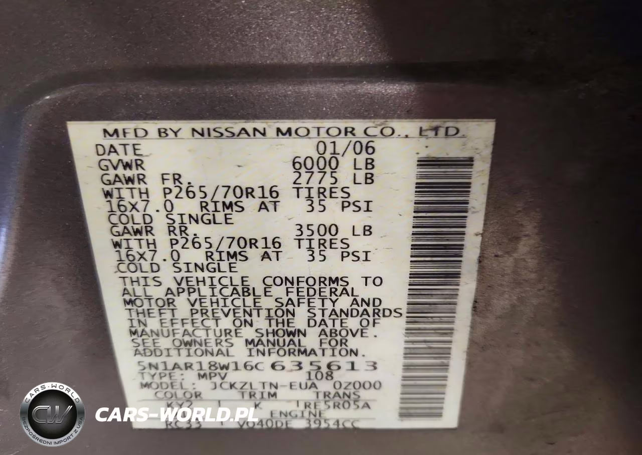 2006 Nissan Pathfinder S VIN:5N1AR18W16C635613 - 13