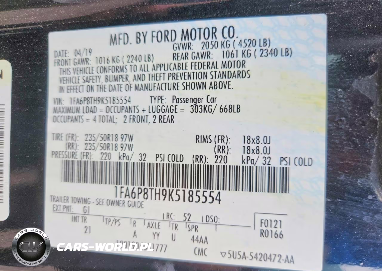 2019 Ford Mustang VIN:1FA6P8TH9K5185554 - 12