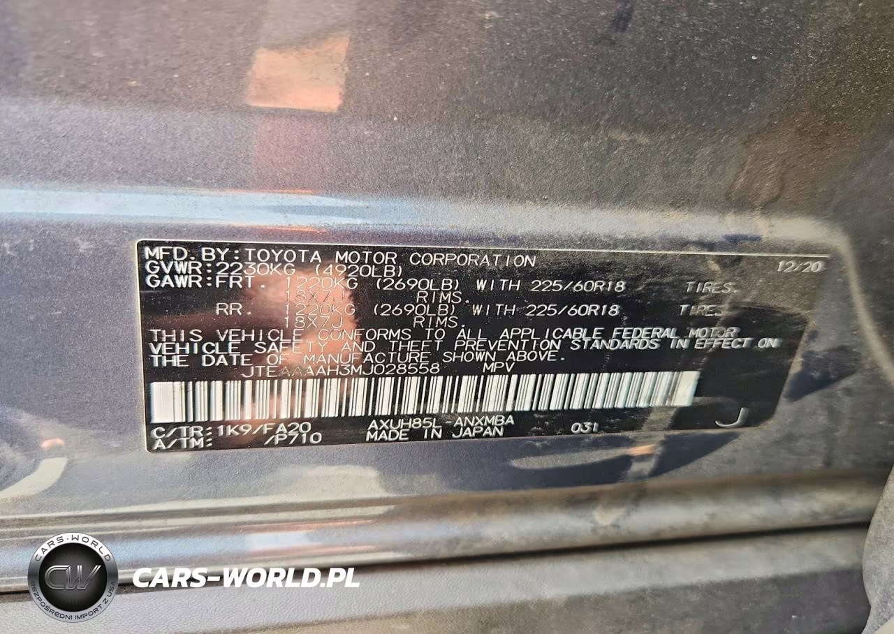 2021 Toyota Venza Le VIN:JTEAAAAH3MJ028558 - 13
