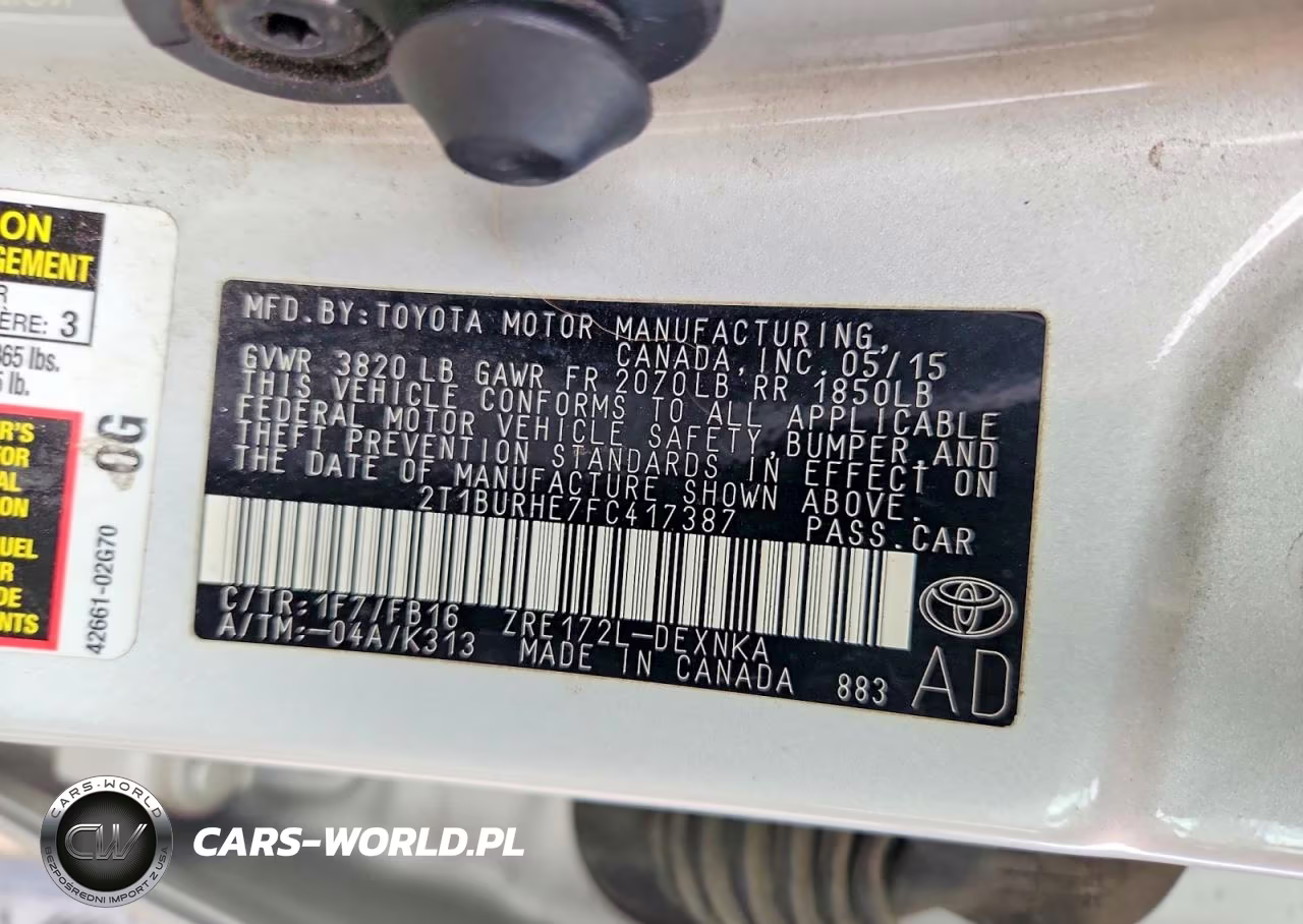 2015 Toyota Corolla Le VIN:2T1BURHE7FC417387 - 12
