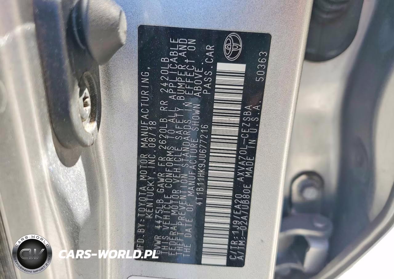 2018 Toyota Camry Se VIN:4T1B11HK9JU677216 - 12
