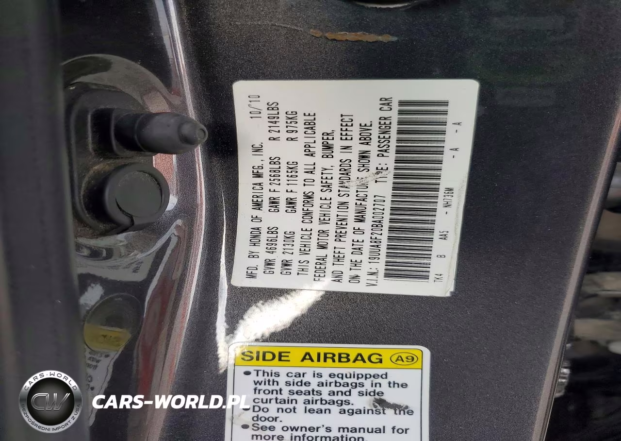2011 Acura Tl VIN:19UUA8F20BA002707 - 12