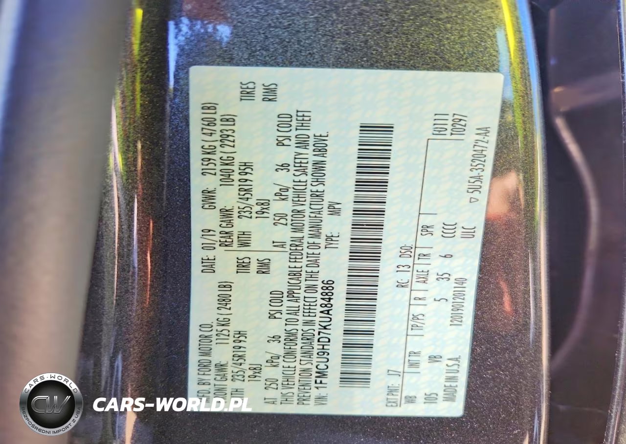 2019 Ford Escape Sel VIN:1FMCU9HD7KUA84886 - 13
