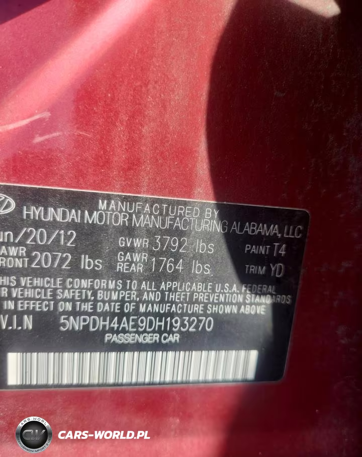 2013 Hyundai Elantra Gls VIN:5NPDH4AE9DH193270 - 12