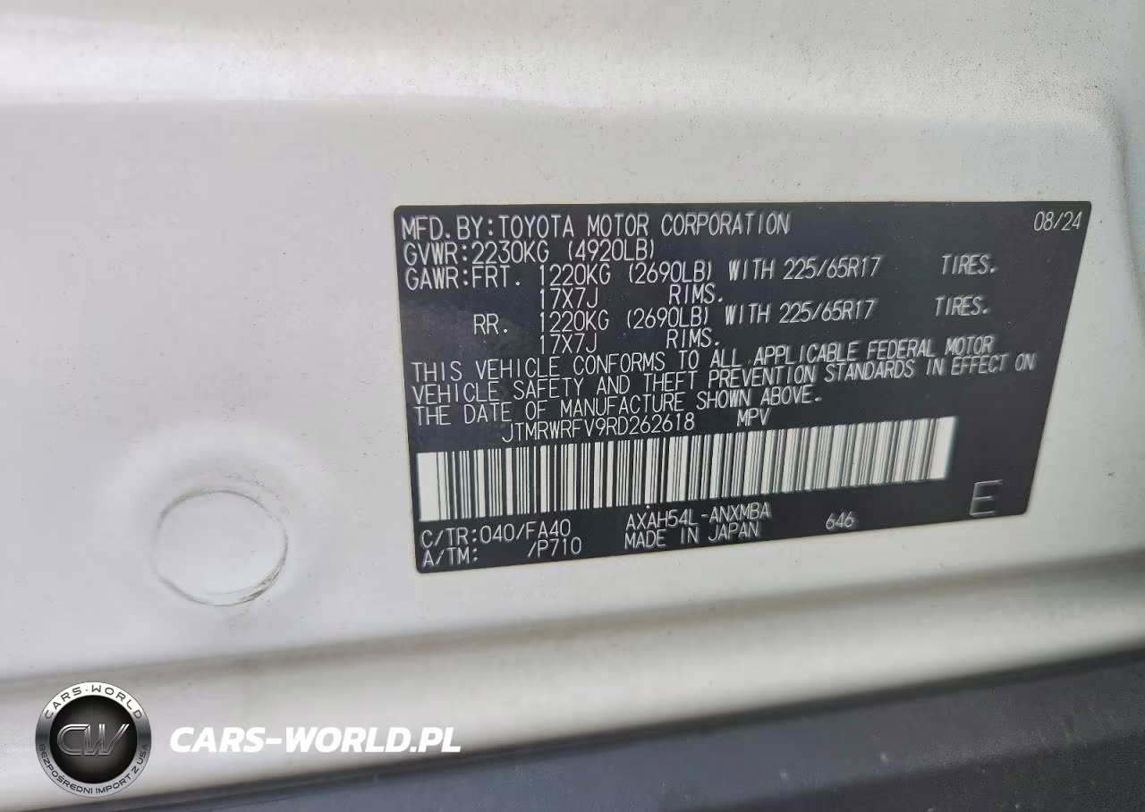 2024 Toyota Rav4 Hybrid Xle VIN:JTMRWRFV9RD262618 - 14